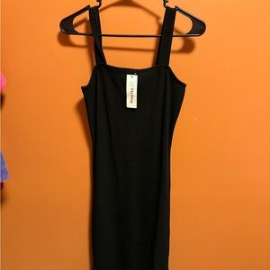 Chic Black Mini Dress with Sleek Design